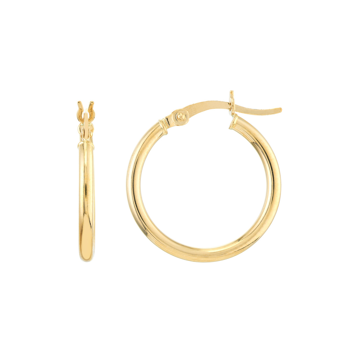 DFJ 14 Karat Yellow Gold Small Hoop Earrings