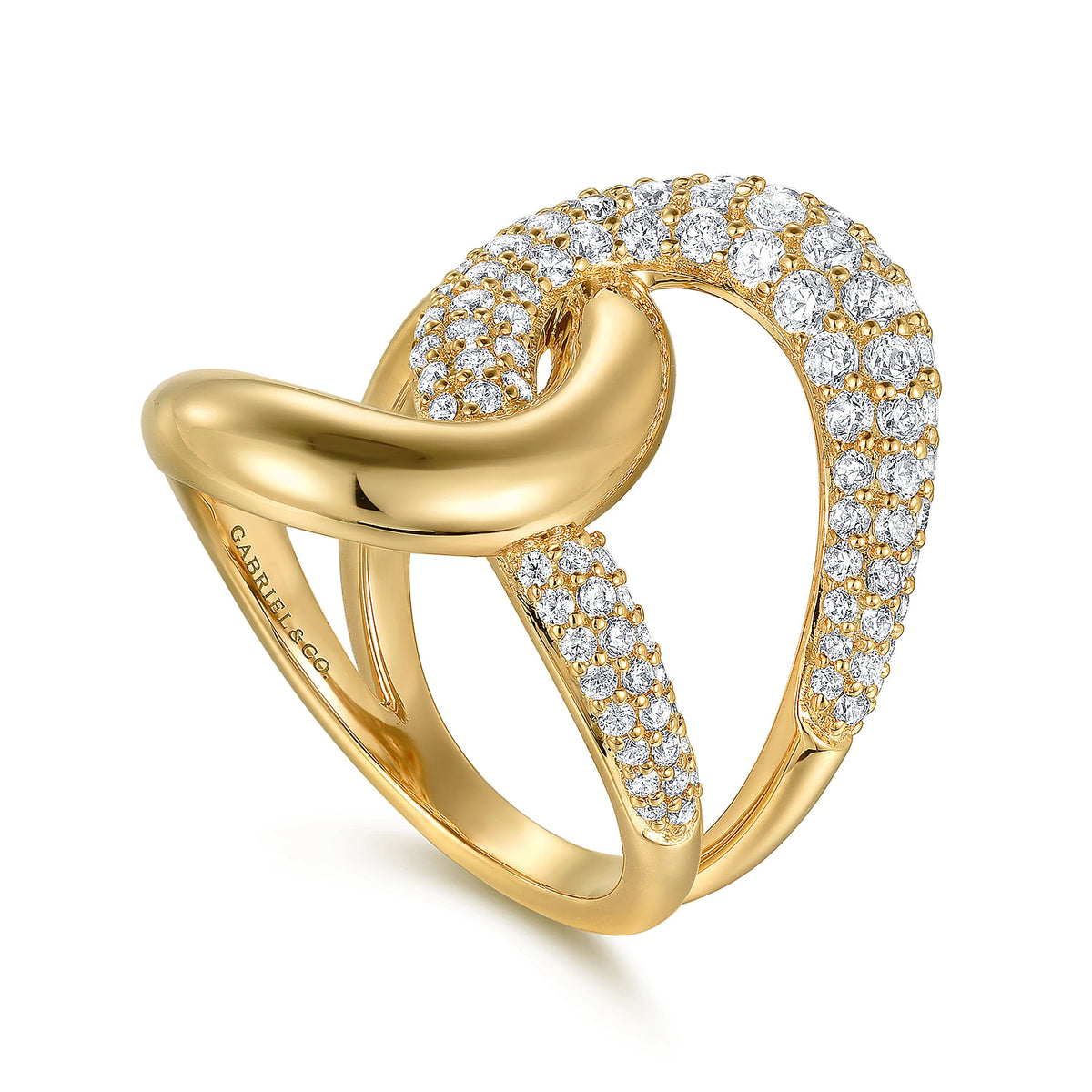 Gabriel &amp; Co. 14 Karat Yellow Gold Diamond Ring, 1.06tw