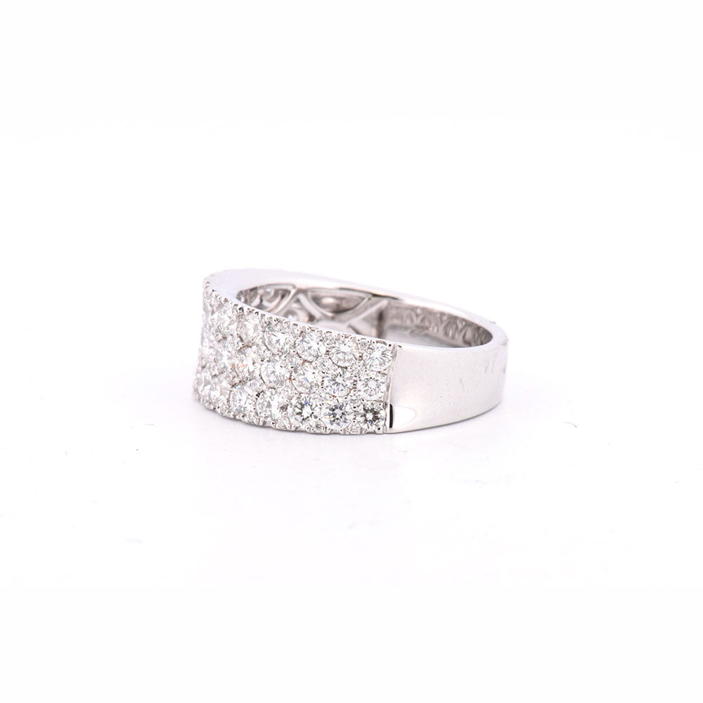 DFJ 18 Karat White Gold Concave Wide Diamond Band, 1.71tw