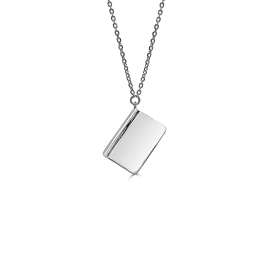 DFJ 14 Karat White Gold &quot;Book For A Book&quot; Necklace