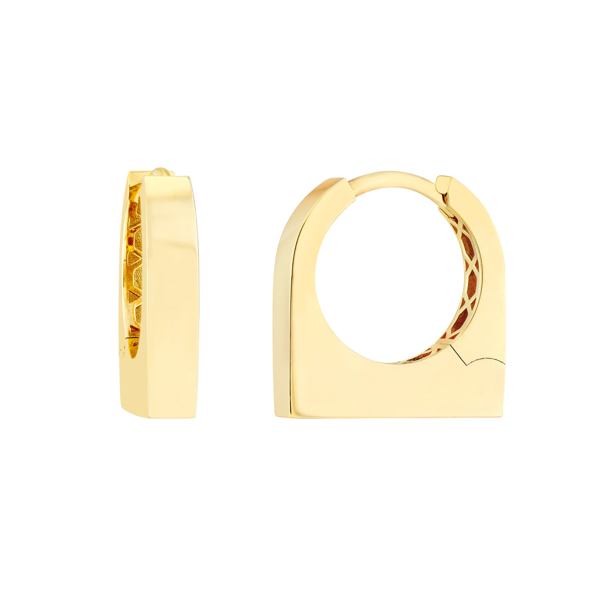 DFJ 14 Karat Yellow Gold Small Hoop Earrings