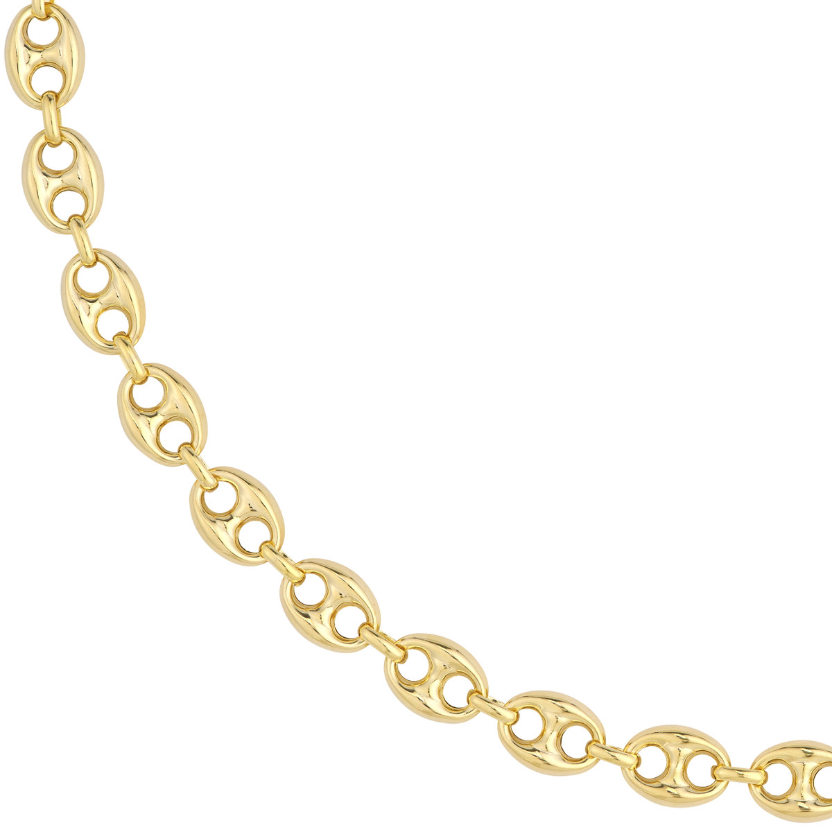 DFJ 14 Karat Yellow Gold 10mm Mariner Bracelet